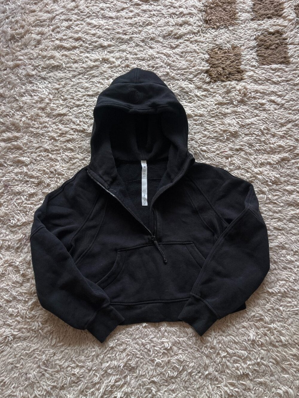 Lululemon Cropped Half Zip Hoodie Black XS S